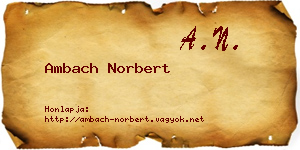 Ambach Norbert névjegykártya