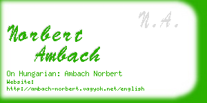 norbert ambach business card